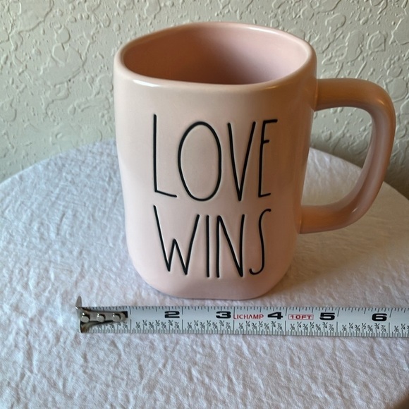 Rae Dunn: Light Pink “Love Wins” Coffee/Tea Mug - Picture 12 of 16